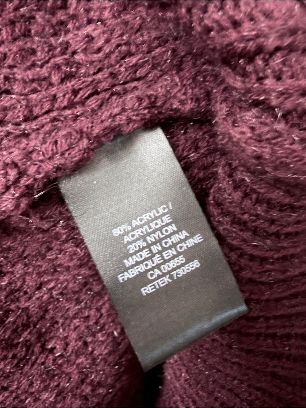RW&CO. Burgundy Textured Knit Crewneck Sweater - Picture 4 of 5